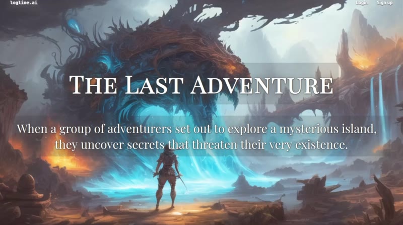 Logline AI generated pitch deck screen